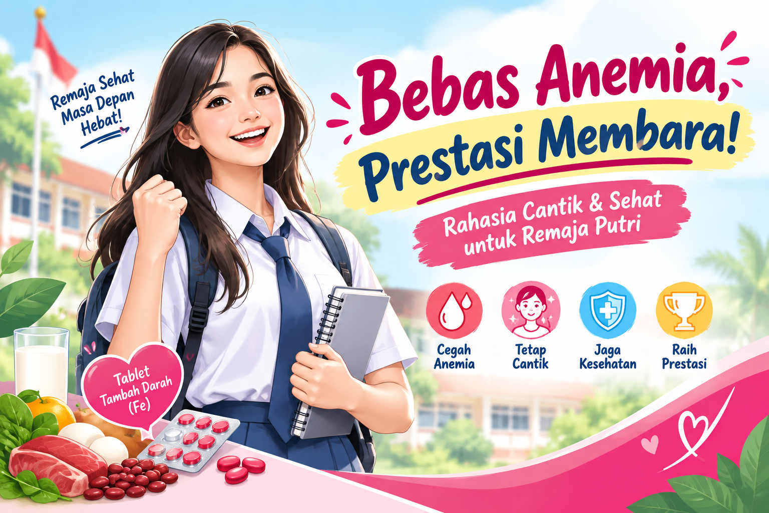 🌟 Bebas Anemia, Prestasi Membara! Rahasia Cantik & Sehat untuk Remaja Putri